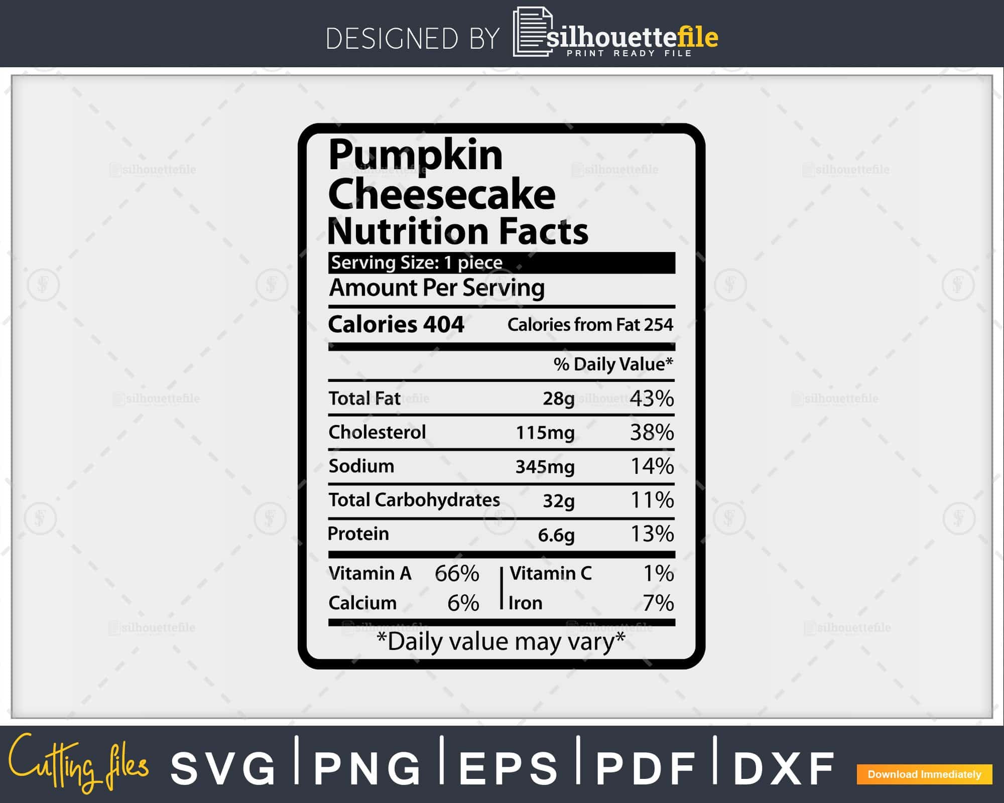 Pumpkin Cheesecake Nutrition Facts