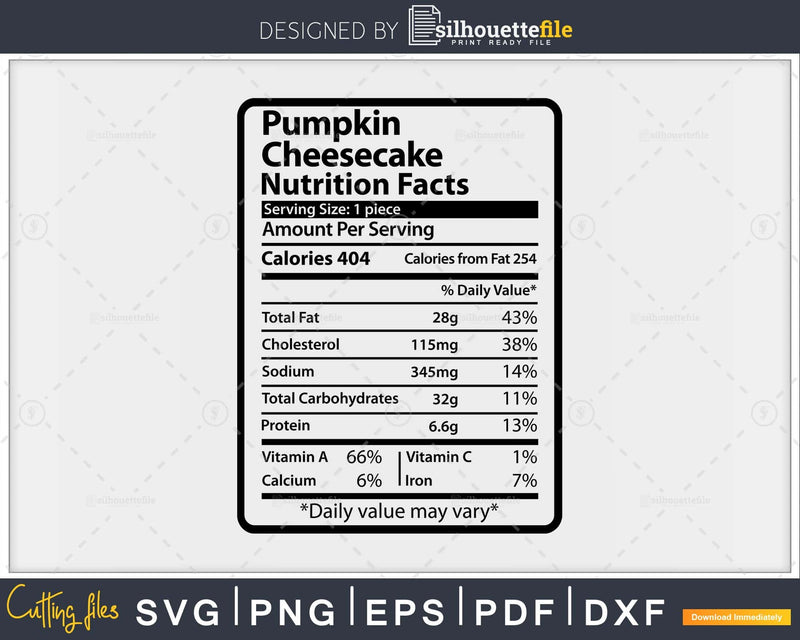 Pumpkin Cheesecake Nutrition Facts Thanksgiving Christmas