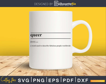 Queer definition svg printable file