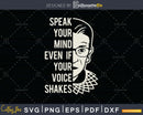 RBG Speak Your Mind Even If Voice Shakes svg png dxf cut