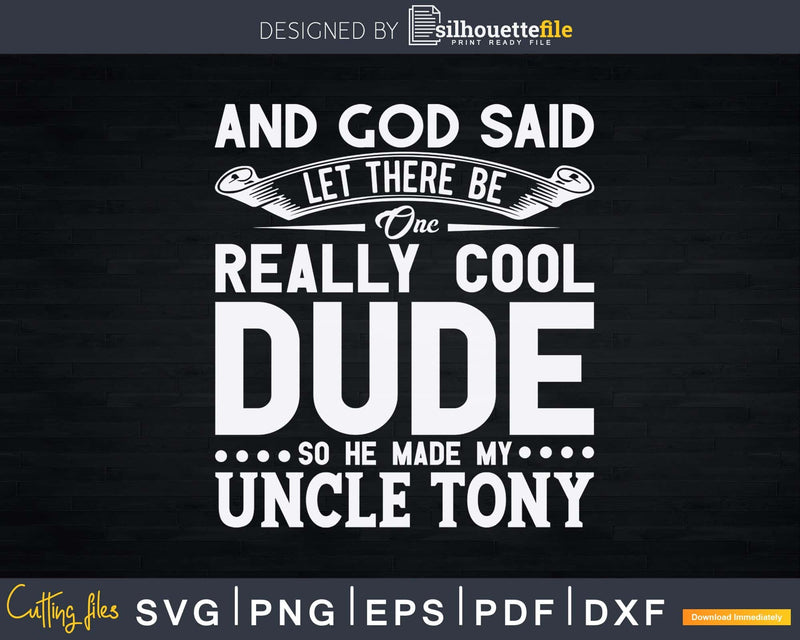 Really Cool Dude Funny Niece Nephew Svg Dxf Png Cricut Files