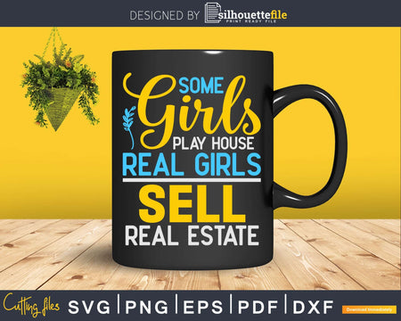 Realtor Girl Sell Real Estate Svg Dxf Cricut Files