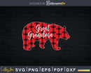 Red Plaid Great Grandma Bear Svg Png Silhouette Files