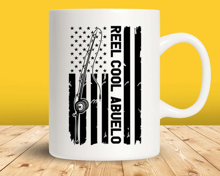Reel Cool Abuelo Fishing American Flag Png Svg Cut Files
