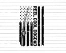 Reel Cool Dog Dad Fishing American Flag Png Svg Cut Files