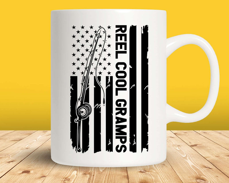 Reel Cool Gramps Fishing American Flag Png Svg Cut Files