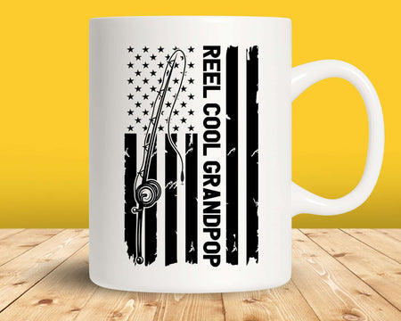 Reel Cool Grandpop Fishing American Flag Png Svg Cut Files