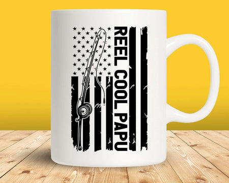 Reel Cool Papu Fishing American Flag Png Svg Cut Files