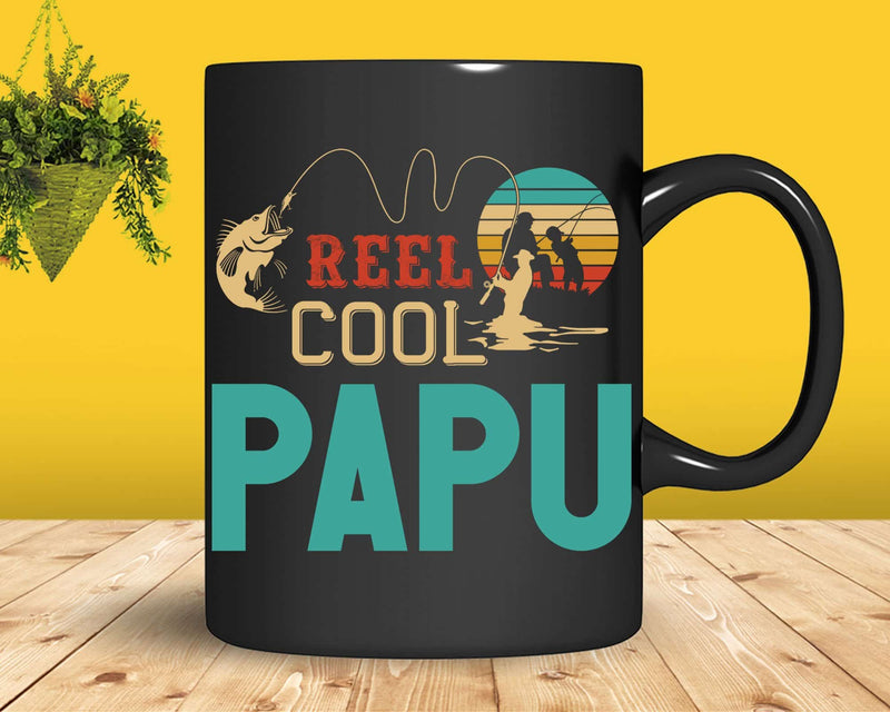 Reel Cool Papu Retro Fishing Png Svg Digital Art Files