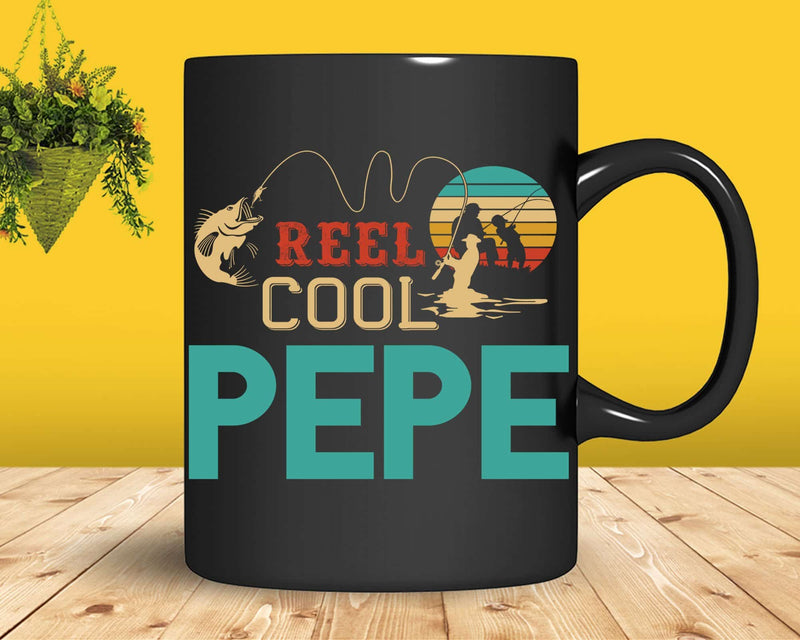 Reel Cool Pepe Retro Fishing Png Svg Digital Art Files