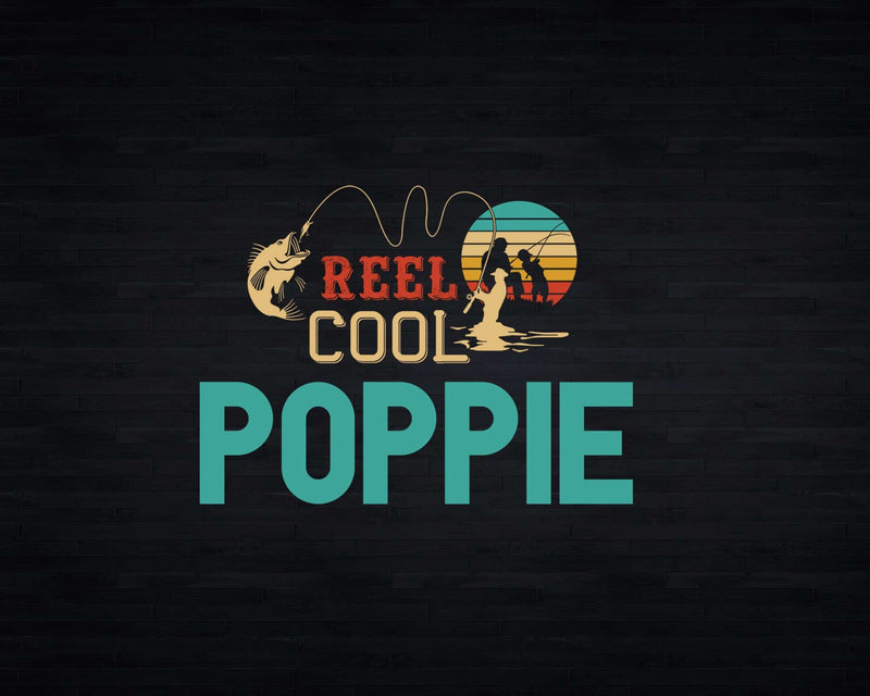 Reel Cool Poppie Retro Fishing Png Svg Digital Art Files