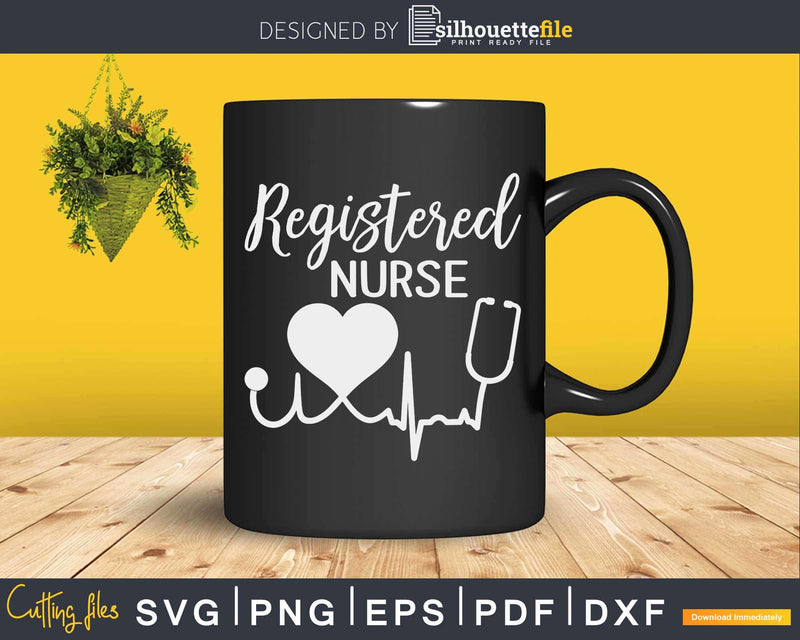 Registered Nurse Heart RN Svg Cut Files