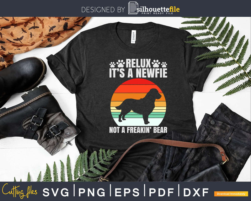 Relax It’s A Newfie Newfoundland Vintage Retro Png Svg