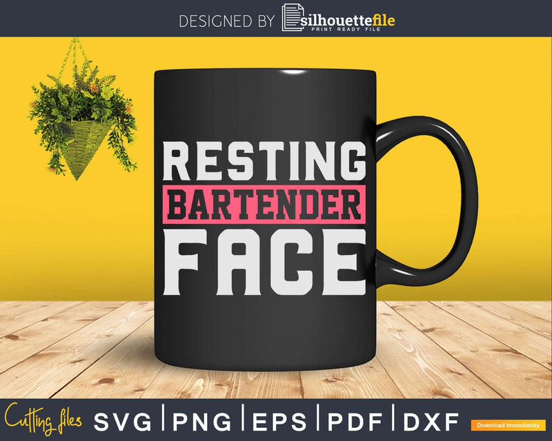 Resting Bartender Face Png Dxf Svg Cut Files For Cricut
