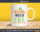 resting witch face Halloween silhouette svg craft cut files