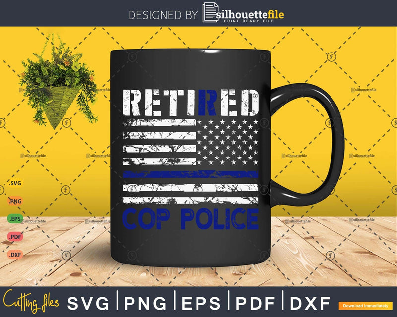 Retired Cop Police American Flag Patriotic Gifts