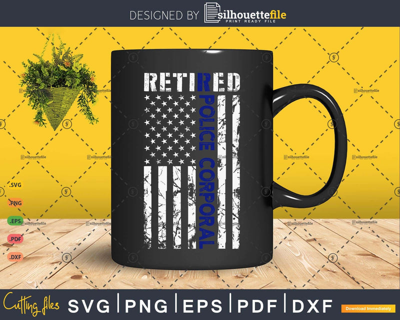 Retired Police corporal American Flag Patriotic Gifts