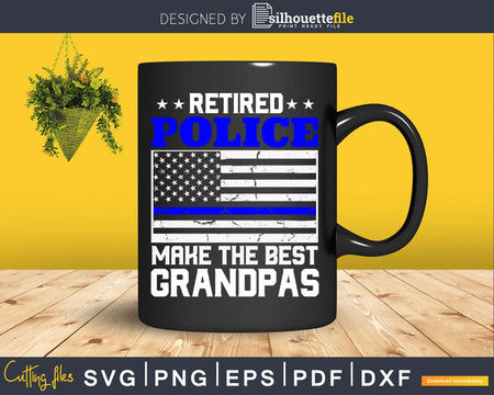 Retired Police Grandpa Retirement craft svg cutting file