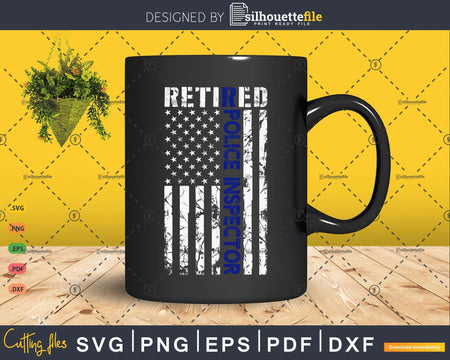 Retired Police Inspector American Flag Patriotic Gifts