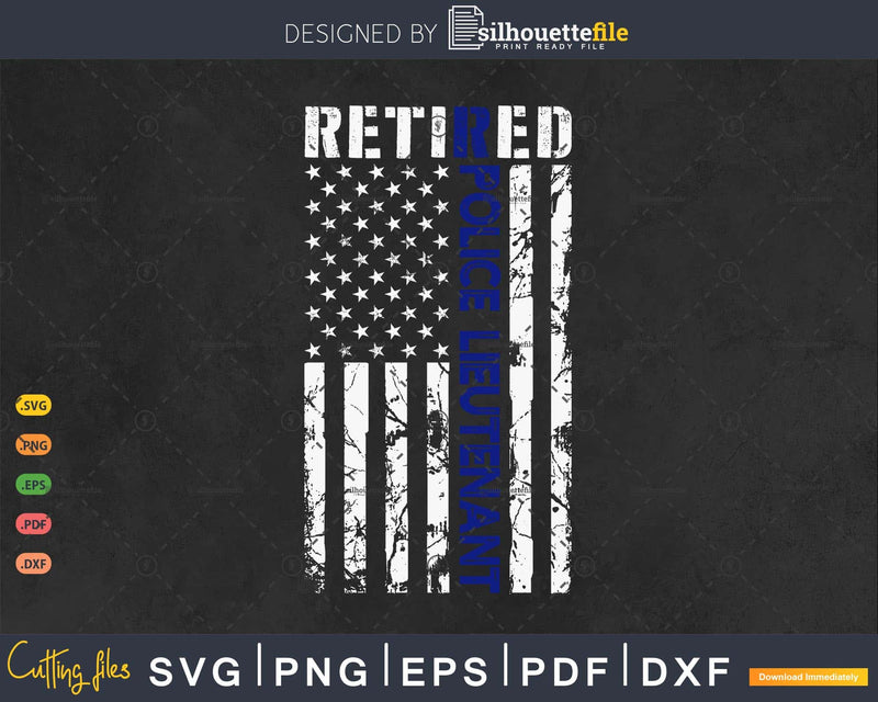 Retired Police Lieutenant American Flag Patriotic Gifts