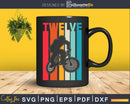 Retro 12 Year Old BMX Biking Birthday Svg Dxf Cut Files