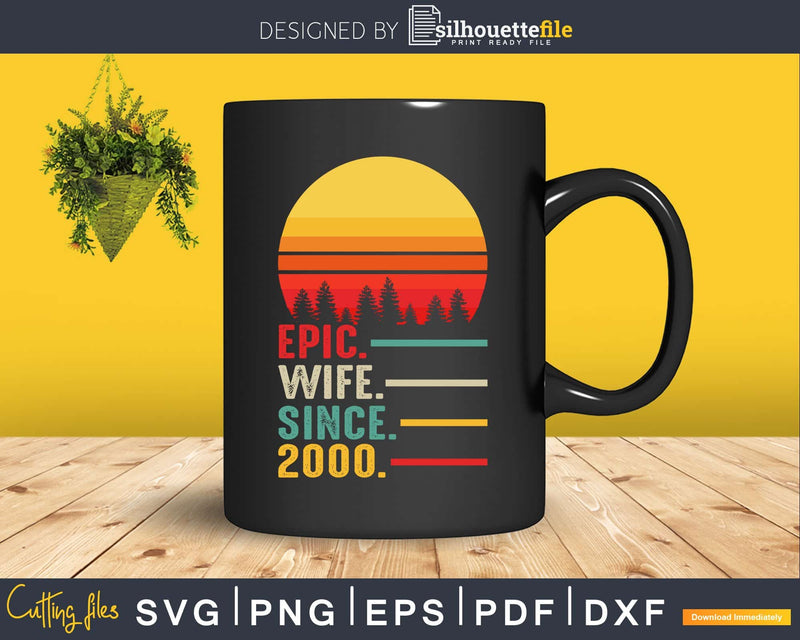 Retro 21st Wedding Anniversary Gift for Her Epic Wife Since