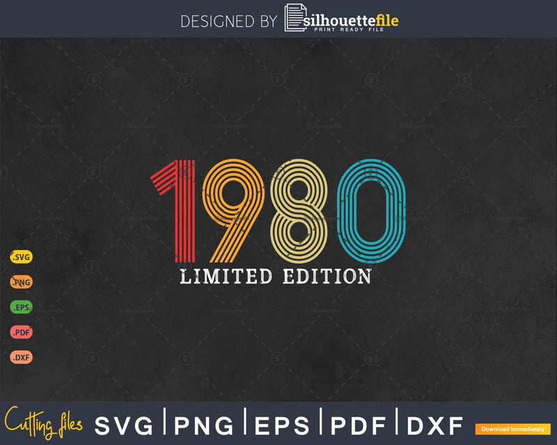 Retro 43 Years Vintage 1980 Limited Edition 43rd Birthday