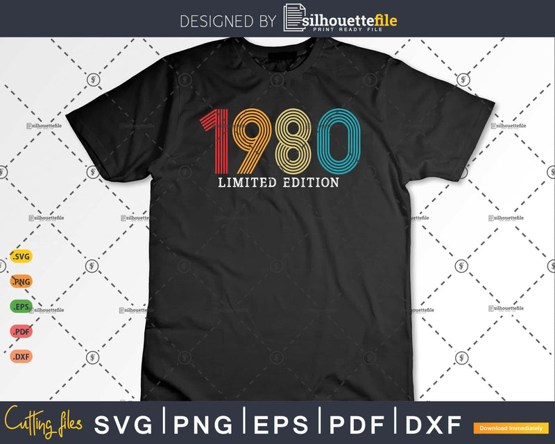 Retro 43 Years Vintage 1980 Limited Edition 43rd Birthday