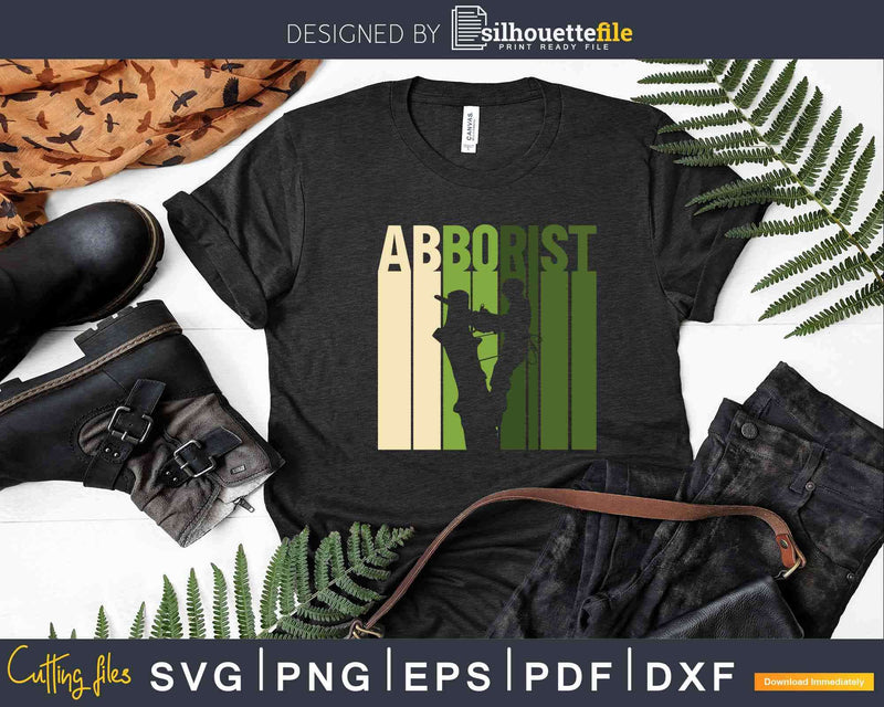 Retro Arborist Tree Climber Forester Forest Svg T-Shirt