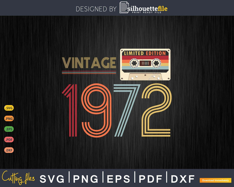 Retro Best of 1972 Mixtape Cassette Vintage 51st Birthday