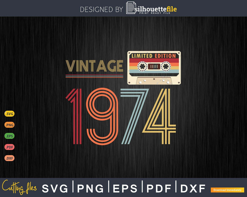 Retro Best of 1974 Mixtape Cassette Vintage 49th Birthday