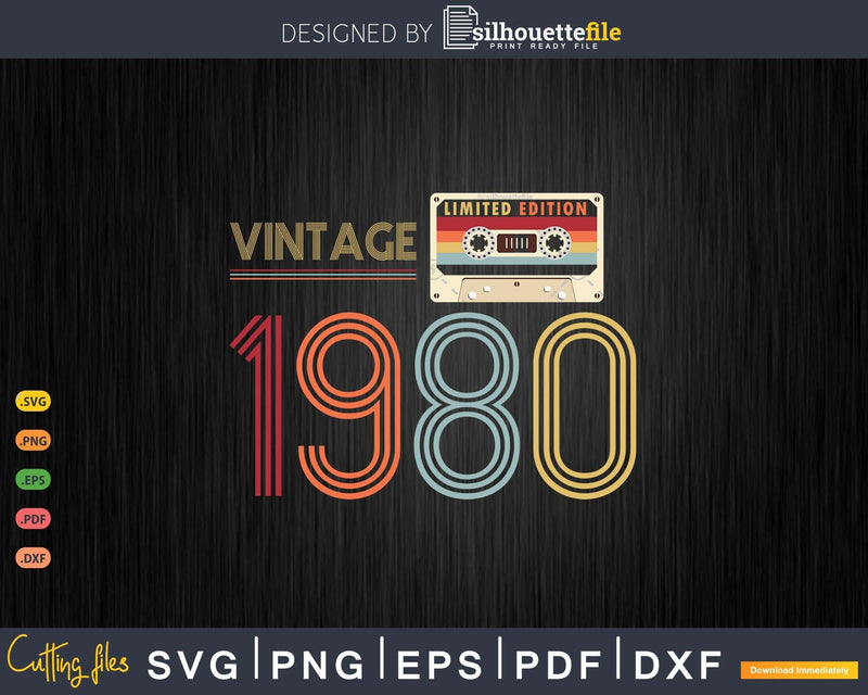 Retro Best of 1980 Mixtape Cassette Vintage 43rd Birthday
