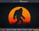 Retro Bigfoot Silhouette Sun Believe Original Svg Shirt