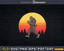 Retro Bigfoot Silhouette Sunset Vintage Svg Png Cut File