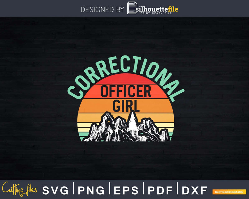 Retro Correctional Officer Girl Svg Dxf Cut Files