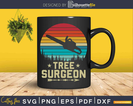 Retro Dirt Logger Arborist Tree Surgeon Svg T-shirt Design