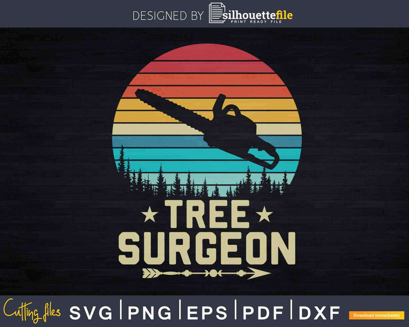 Retro Dirt Logger Arborist Tree Surgeon Svg T-shirt Design