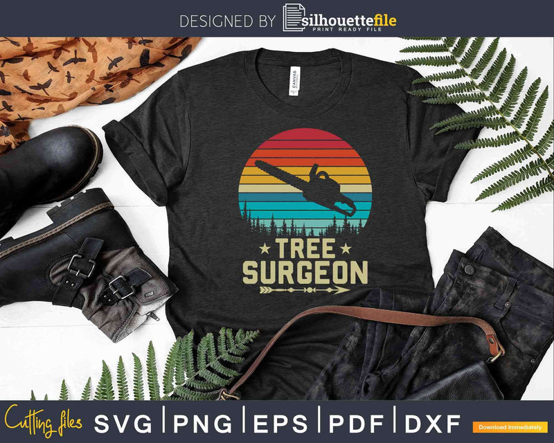 Retro Dirt Logger Arborist Tree Surgeon Svg T-shirt Design