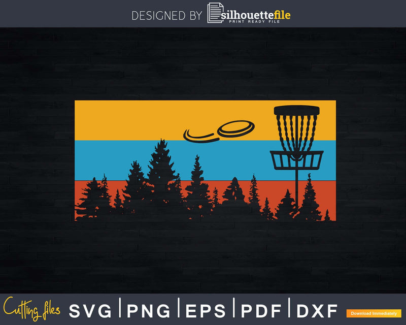 Retro Disc Golf Frolf Frisbee Vintage 70s 80s Style Svg Png