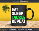 Retro Eat Sleep Tackle Repeat Offensive Lineman Svg Dxf