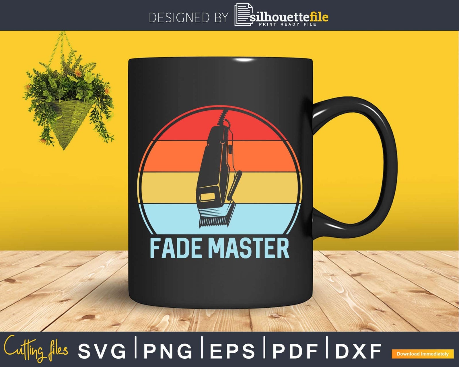 Retro Fade Master Barber Shop Svg Png Dxf Cricut Files | SilhouetteFile