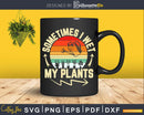 Retro Gardener Plantaholic Watering Plant Quote Landscaper