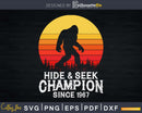 Retro Hide & Seek Champion Bigfoot Believe Vintage Svg