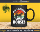 Retro Just A Grandma Who Loves Horses Svg Dxf Digital Craft