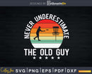 Retro Never Underestimate The Old Guy Funny Disc Golf Svg
