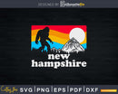 Retro New Hampshire Bigfoot Mountains Svg Shirt Designs Cut