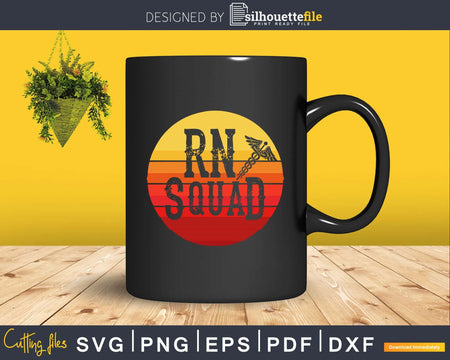 Retro Nurse Rn Squad Gift For Registered Svg Png Printable