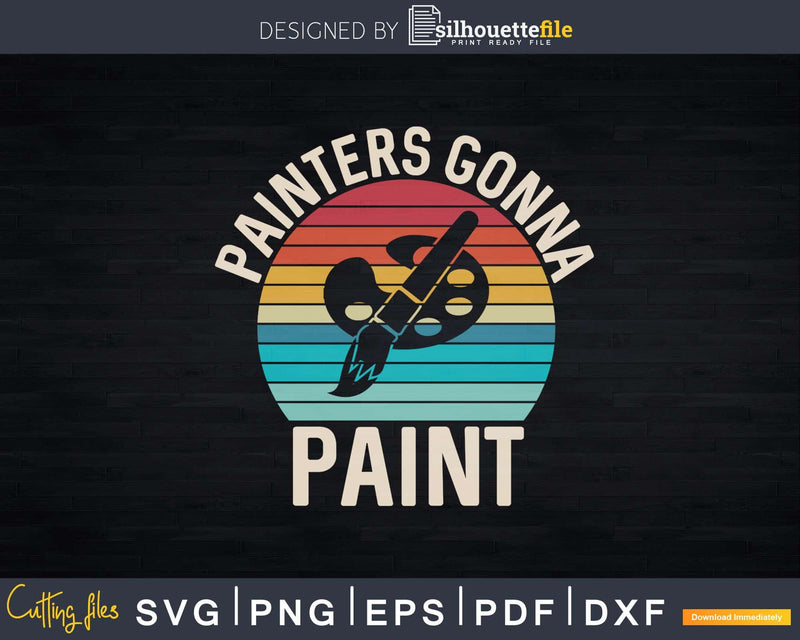 Retro Painters Gonna Paint Artist Painter Svg Dxf Cut Files