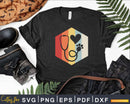 Retro Paw Print Stethoscope Veterinary Technician Svg T