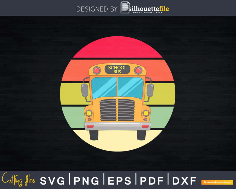 Retro School Bus-Bus Driver Gift-School Bus Svg Design Cut